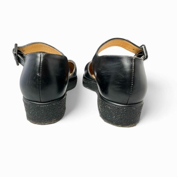 VTG Unworn Robert Clergerie Flat Black Leather Mary Jane Shoes Made in France, 9 - Picture 7 of 10